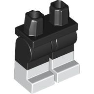 Lego Hips with Black Legs and White Boots Pattern with White Armor, Medium Azure Straps, Gold Clasps print