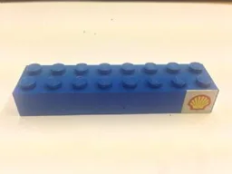 Brick 2 x 8 with Shell Logo Pattern Model Right Side (Sticker) - Set 392-1