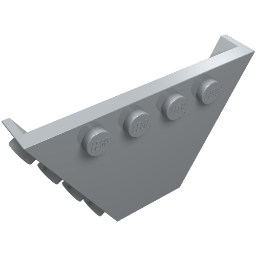 Lego Panel, Trapezoid, Tipper End Flat without Pins / Light Bluish Gray