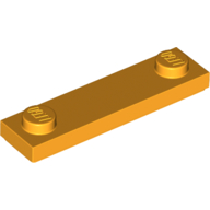 Lego Plate Special 1 x 4 with 2 Studs with Groove [New Underside] / Bright Light Orange