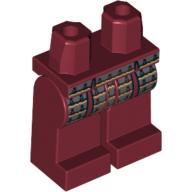 Lego Hips and Dark Red Legs with Samurai Warrior Print / Dark Red