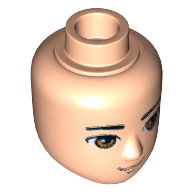 Lego Minidoll Head Male with Brown Eyes, Smile Print