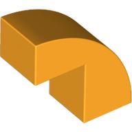 Lego Brick Curved 1 x 2 x 1 2/3 with 1 Cutout / Bright Light Orange