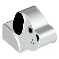 Animal Body Part, Dog Head 2 x 4 x 2 1/3 with Dog Head Print / White