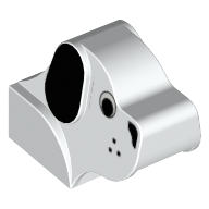 Lego Animal Body Part, Dog Head 2 x 4 x 2 1/3 with Dog Head Print / White