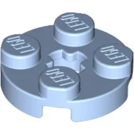 Plate Round 2 x 2 with Axle Hole Type 1 (+ Opening) / Bright Light Blue