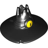 Lego Hat, Wizard with Wide Brim, Yellow Eye print / Black