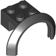 Lego Wheel Arch, Mudguard 4 x 2 1/2 x 2 with 2 x 2 Plate / Black