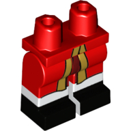Lego Hips with Red Legs and White Boots Pattern with Gold Coat Trim and Legs with Gold Coat Trim, White Leggings and Black Boots print / Red