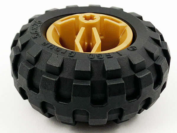 Lego Wheel 30.4mm D. x 20mm with Center Axle Holes Motorcycle with Black Tire 56 x 26 Balloon (66155 / 55976)