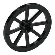 Wheel Wagon Large (33mm D.), hole notched for wheels holder pin / Black