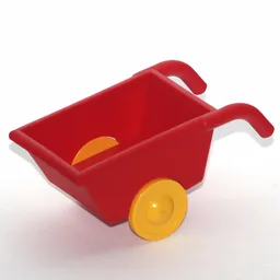 Duplo Wheelbarrow with Yellow Wheels / Red