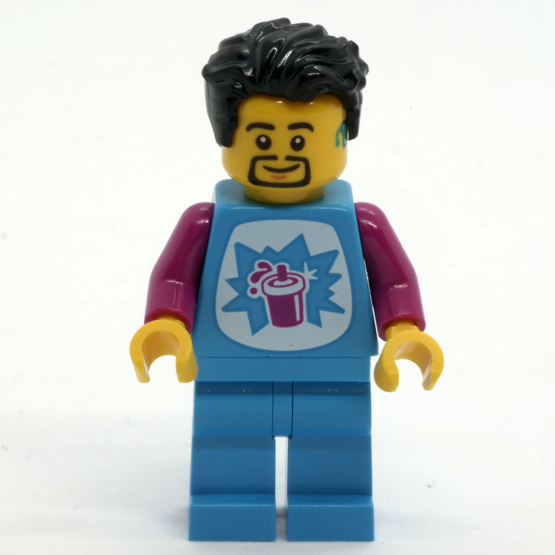 Lego Man, Dark Azure Trancksuit, Black Hair and Goatee