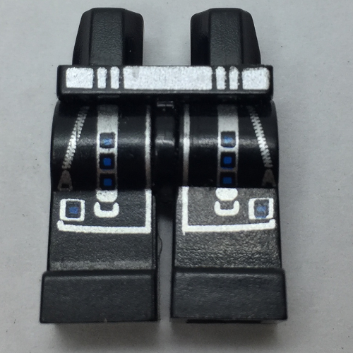 Lego Hips and Black Legs with Zippers and Blue on Straps Print / Black