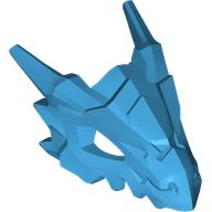 Lego Creature Body Part, Dragon Head Upper Jaw, Hollow Eyes, Spikes / Dark Azure