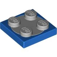 Turntable 2 x 2 Plate, Light Bluish Gray Top [Complete Assembly] / Blue