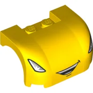 Vehicle Body, Wheel Arch / Mudguard 3 x 4 x 1 2/3 Curved with Front with Headlights, Smile Print (Cruz Ramirez) / Yellow