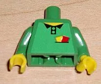 Torso Soccer Referee Yellow & Red Cards Pattern (Sticker) / Green Arms / Yellow Hands