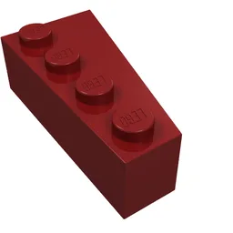 Brick Wedged, Angled 4 x 2 Left / Dark Red