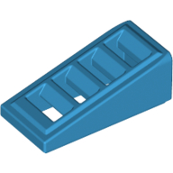 Lego Brick Sloped 18° 2 x 1 x 2/3 with 4 Slots / Grate / Dark Azure