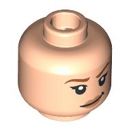 Lego Minifig Head Nami, Dark Orange Eyebrows, Smirk, Raised Eyebrow / Angry with Teeth Print / Light Nougat
