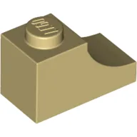 Brick Curved 2 x 1 with Inverted Cutout / Tan