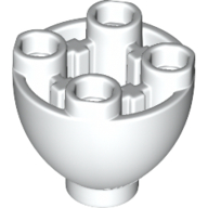 Lego Brick Round 2 x 2 x 1 1/3 Inverted / White