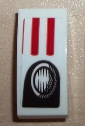 Slope, Curved 2 x 1 x 2/3 with Headlight and 2 Red Stripes Pattern Model Left Side (Sticker) - Set 75876