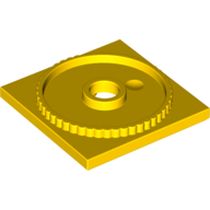 Lego Turntable 4 x 4 Square Base, Locking / Yellow