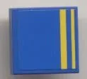 Tile 2 x 2 with 2 Full Yellow Stripes Pattern (Sticker) - Set 8124