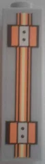 Brick 1 x 1 x 3 with Orange and Gold Circuitry Pattern (Sticker) - Set 70324