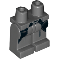 Lego Hips and Dark Bluish Gray Legs with Black Holsters and Stripes Print / Dark Bluish Gray