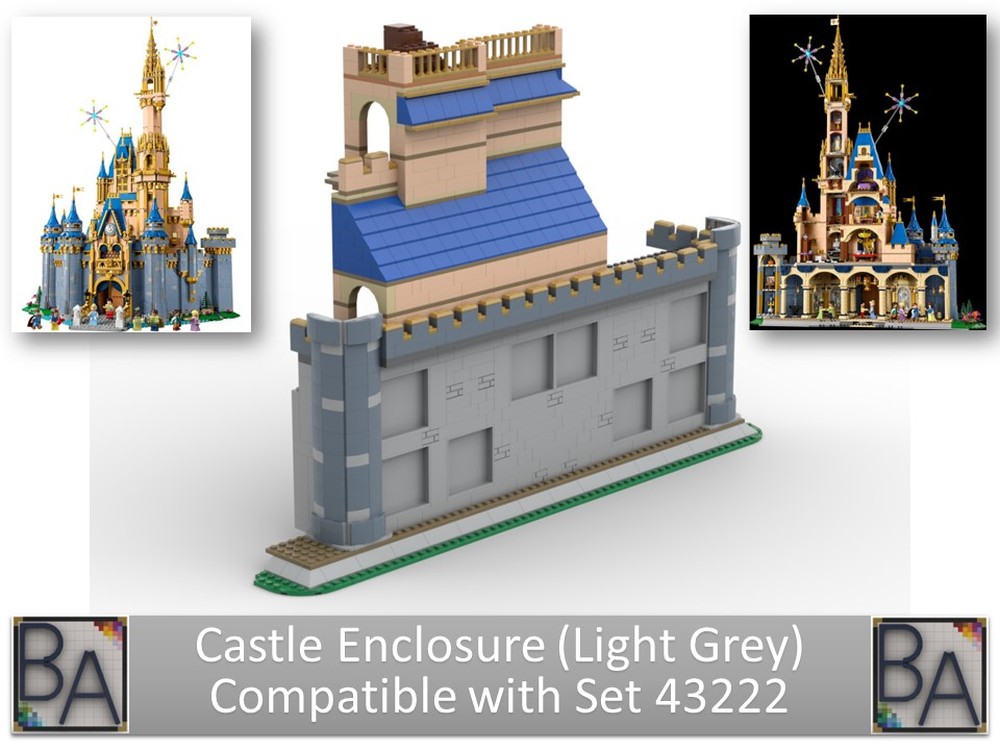 Lego Set 43222 Castle Enclosure (Light Grey)