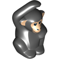 Lego Animal, Monkey / Ape, Chimpanzee with Light Nougat Face print / Black