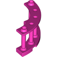 Lego Fence Spindled 4 x 4 x 2 Quarter Round with 2 Studs / Dark Pink