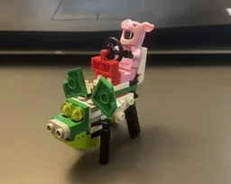 ridable green pig