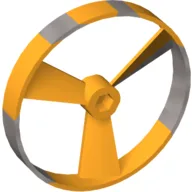Large Figure Spinner / Propeller without Code, Marbled Pearl Light Gray Pattern (Rhotuka) / Yellow