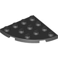 Lego Plate Round Corner 4 x 4 / Black