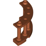 Fence Spindled 4 x 4 x 2 Quarter Round with 2 Studs / Dark Orange