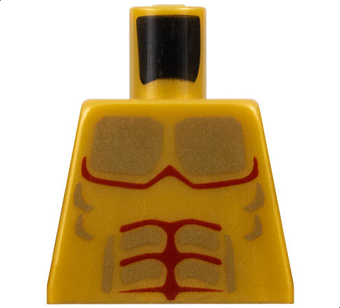 Lego Torso Atlantis Armor with Gold Plated Muscles Outline Pattern
