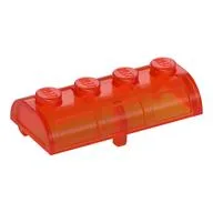Treasure Chest Lid [Thick Hinge] / Trans-Neon Orange