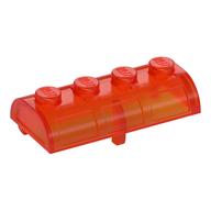Lego Treasure Chest Lid [Thick Hinge] / Trans-Neon Orange