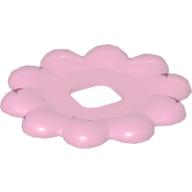 Lego Clikits Icon Accent, Flower 3 5/8 x 3 5/8, 10 Petals with Raised Border / Trans-Dark Pink