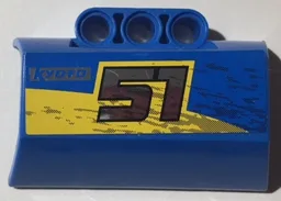 Technic, Panel Engine Block Half / Side Intake with Silver '51' and 'KYOTO' Pattern Model Right Side (Sticker) - Set 8494
