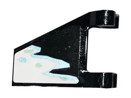 Flag 2 x 2 Trapezoid with Flat Edge with White, Metallic Light Blue, and Light Aqua Ice Pattern 1 (Sticker) - Set 70678