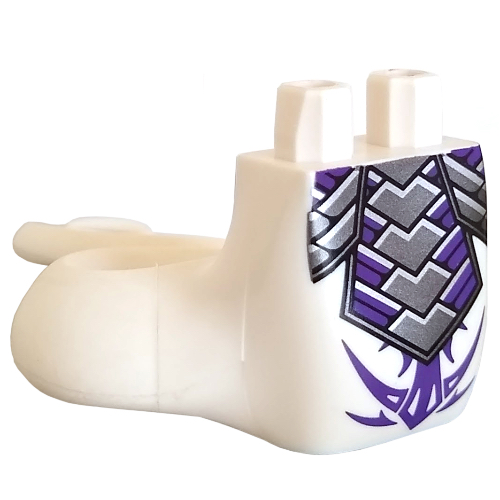 Lego Lower Body with Tail (Snake) with Dark Bluish Gray/Dark Purple Belly print / White
