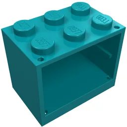 Cupboard 2 x 3 x 2 with Solid Studs / Dark Turquoise