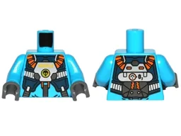 Torso Alien Conquest ADU Soldier with Protection Vest and Breathing Apparatus Pattern / Dark Azure Arms / Dark Bluish Gray Hands
