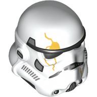 Lego Helmet Stormtrooper Dual Molded, Black with Gold Crack print / White