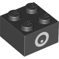 Brick 2 x 2 with Eye Print (Chain Chomp) / Black